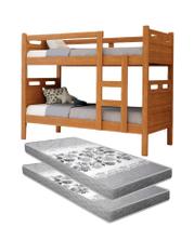 beliche solteiro jaspe mdf que vira duas cama Nature com 2 colchao D33