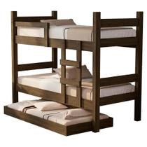 Beliche Solteiro Leticia Com Cama Auxiliar Mili MDF 199X95 cm Decmade Beliche Solteiro Leticia Com Cama Auxiliar Mili MDF 199X95 cm Decmade