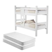 Beliche Solteiro Madri Branco com Colchões