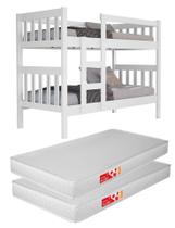 Beliche Solteiro MDF Branco Pintura UV Vira 2 Camas Colchão 188x88cm