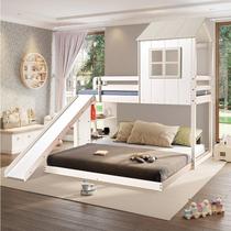 Beliche Solteiro Queen Montessoriano Cabana com Escorregador e Estante Casatema MadeiraOriginals