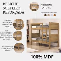 Beliche Solteiro Reforçada com Escada 100% MDF Várias Cores Disponíveis