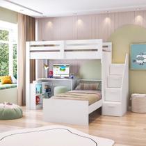 Beliche Star Office Infantil/ Juvenil Multifuncional com Escrivaninha Casatema Branco Perfect Wood
