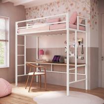 Beliche Suspenso de Solteiro em Ferro Jolie Branco Beliche Suspenso de Solteiro em Ferro Jolie Branco