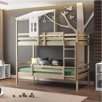 Beliche Teen Play com Telhado Casinha Natural/Branco - Casatema