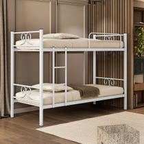 Beliche Tubolar em Aço Domus Reforçada para Pousadas, Alojamentos Branco