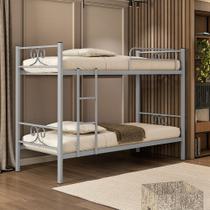 Beliche Tubolar em Aço Domus Reforçada para Pousadas, Alojamentos Cinza