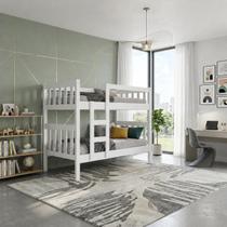Beliche Vira Cama Solteiro Capri Branca Com 2 Colchão Espuma D20 188x88cm Incluso