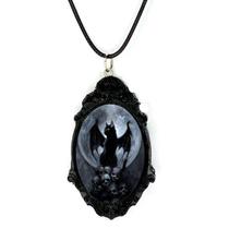 Belissimo colar mistico gato morcego terror magia