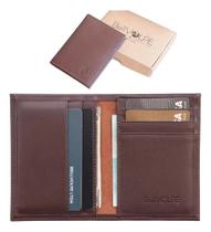 Bellvolpe Slim Cor Marrom Carteira Masculina Feminina Couro