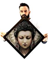 Belo Quadro Prisma Face Da Deusa Kuan Yin De Casamento Feliz