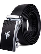 Belt Barry.Wang Ratchet em couro genuíno 130 cm preto