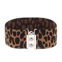 Belt HomeSoGood feminino com estampa de leopardo elástico retrô