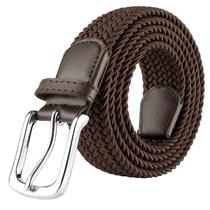 Belt JUKMO Elastic Braided Belt, café de tecido elástico para adultos