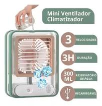 Bem-Estar Portátil: Mini Ventilador Climatizador Umidificador Ar Recarregável Bivolt - DK