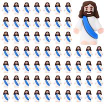 Bememo, 100 peças de Jesus Toys, design original, mini estatueta de borracha do Pequeno Jesus para esconder e procurar lembrancinhas religiosas, presentes artesanais de batismo da escola dominical para recheados de ovos de Páscoa (azul) Bememo, 100 peças de Jesus Toys, design original, mini estatueta de borracha do Pequeno Jesus para esconder e procurar lembrancinhas religiosas, presentes artesanais de batismo da escola dominical para recheados de ovos de Páscoa (azul)