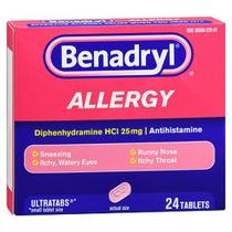 Benadryl Allergy Ultratabs 24 Tabs da Benadryl (pacote com 6)
