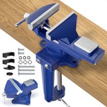 Bench Vise Shangyoyi 2 em 1 para bancada de trabalho azul de 3,2 polegadas
