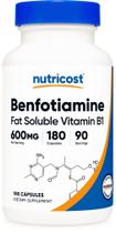 Benfotiamina Nutricost 600 mg de vitamina B1, 180 cápsulas veganas