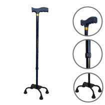 Bengala 4 Apoios Alumínio Ortopédica 90Kg Regulagem Altura