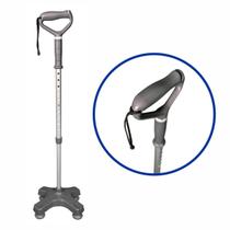 Bengala 4 Pontas Apoio Regulável Alumínio Grafite Mercur Antiderrapante Ortopédica Profissional Mobilidade Idoso Reabilitação Segurança Bengala 4 Pontas Apoio Regulável Alumínio Grafite Mercur Antiderrapante Ortopédica Profissional Mobilidade Idoso Reabilitação Segurança
