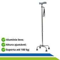 Bengala 4 pontas em Alumínio até 100kg Hidrolight