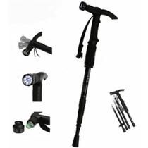 Bengala Ajustável Led Bastão Lanterna Caminhada Cajado Retratil Alumínio Trilha Peregrinacao Multiuso