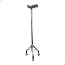 Bengala Bastão 4 Pontas Base Ortopédica Idoso Aluminio 100kg Regula Altura Equilibrio Caminhada Apoio Mobilidade Reduzida Evita Quedas Locomoção