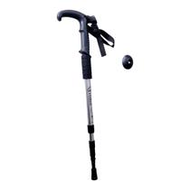 Bengala Bastão Caminhada Alumínio Retrátil Amortecedor Prata