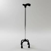 Bengala Bastão Ortopédica Idoso Em Alumínio Com 4 Pontas Cor Prata Com Regulagem 100 Kg