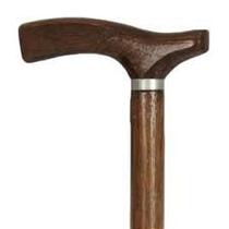 Bengala / Bastão Ortopédico de Madeira Lisa Cabo Europa c/ Anel Indaiá - Unidade