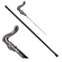 Bengala Com Lâmina Oculta Detalhes Cobra Luxo