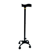 Bengala Com Regulagem de Altura 4 Pontas Idoso Suporta Até 90kg Cor Preto Bengala Com Regulagem de Altura 4 Pontas Idoso Suporta Até 90kg Cor Preto