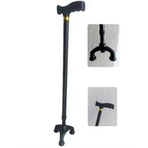 Bengala De Caminhada 3 Apoios Leve Anti Impacto Com Altura Ajustável 64CM a 101,5CM Bengala De Caminhada 3 Apoios Leve Anti Impacto Com Altura Ajustável 64CM a 101,5CM