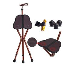 Bengala dobrável com assento M-GYG Capacidade de 200 kg, altura ajustável