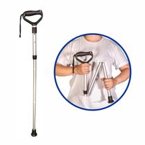 Bengala Dobrável Ergonômica Preto Ajustável Alumínio Mecur