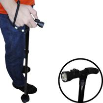 Bengala Idoso Caminhada Luz Regulável Dobrável Supermedy Cor Preto