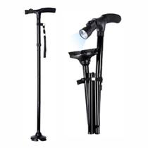 Bengala Ortopédica 4 em 1 com Lanterna LED Dobrável Ortho Pauher