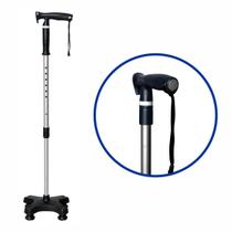 Bengala Tipo T 4 Pontas Apoio Ajustavel Alumínio Mercur Preto Reabilitação Idoso Segurança Conforto Antiderrapante Regulável Leve Resistente Bengala Tipo T 4 Pontas Apoio Ajustavel Alumínio Mercur Preto Reabilitação Idoso Segurança Conforto Antiderrapante Regulável Leve Resistente