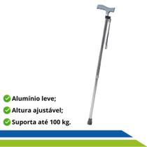 Bengala Tipo T em Alumínio com Regulagem de Altura até 100 KG Hidrolight Bengala Tipo T em Alumínio com Regulagem de Altura até 100 KG Hidrolight