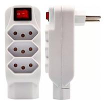 Benjamim 4 Tomadas 10A com Chave Liga Desliga LED Bivolt Inmetro Adaptador Tolvia LYL-6013
