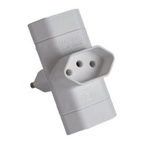 Benjamim Adaptador T Tomadas 3 Pinos 10A Margirius - Cinza