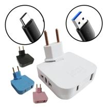 Benjamim Entrada Usb Tipo C Dobrável Tomada Adaptador T Plug
