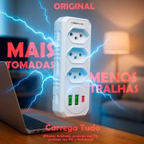 Benjamin Adaptador Usb Tipo C Filtro Linha Profissional T Tomada Régua Energia Extensão Elétrica Ada