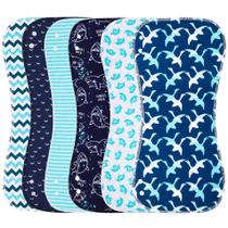 Benoxine paquete de 6 paños para eructar para bebé, grandes, de algodón suave 2 en 1 Benoxine paquete de 6 paños para eructar para bebé, grandes, de algodón suave 2 en 1