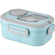 Bento box com talher lunch box azul 1200 ml.tamanho 19 x 13 x 10 cm.