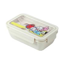 BENTO BOX COM TALHERES E TRAVAS LATERAIS MODELO BT21 COM CAPACIDADE PARA 1.100ml. COR BRANCO