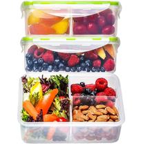 Bento Box FIT Strong & Healthy, pacote com 3, 1150 ml e 3 compartimentos