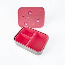 Bento box inox divisorias removiveis e tampa de silicone lia petit pia