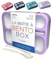 Bento Box kinsho para crianças e mulheres, 6 compartimentos, roxa e utensílio Bento Box kinsho para crianças e mulheres, 6 compartimentos, roxa e utensílio